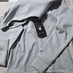 Spyder Womens Light Gray Zip-Up Sweater